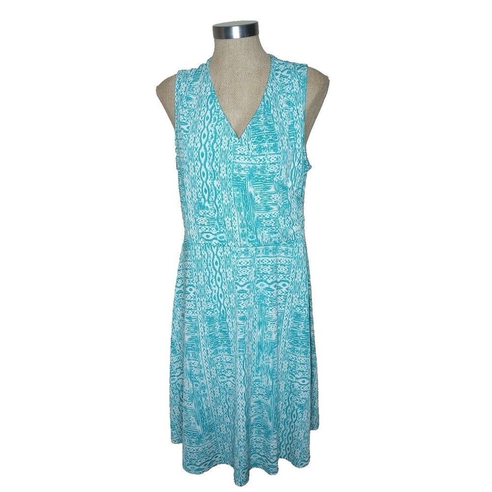 41 Hawthorne Dress Womens Size XXL Wrap Teal Sleeveless Knee Length Lined